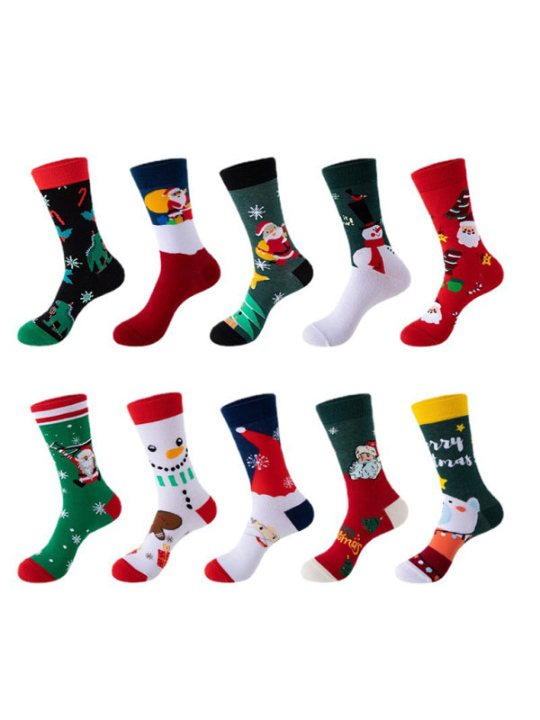 Blue Zone Planet | New mid-calf socks with Christmas fun patterns (a variety of colors to choose from) kakaclo