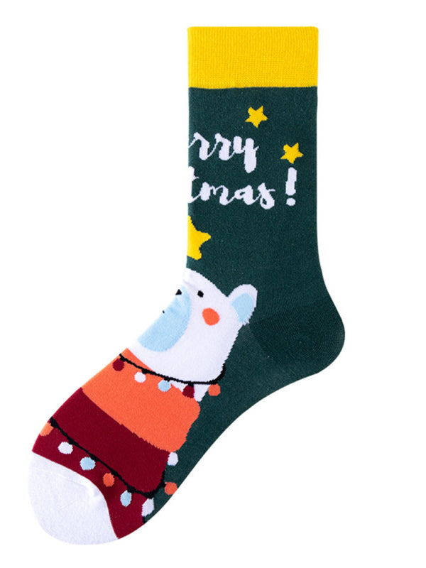 Blue Zone Planet | New mid-calf socks with Christmas fun patterns (a variety of colors to choose from) kakaclo