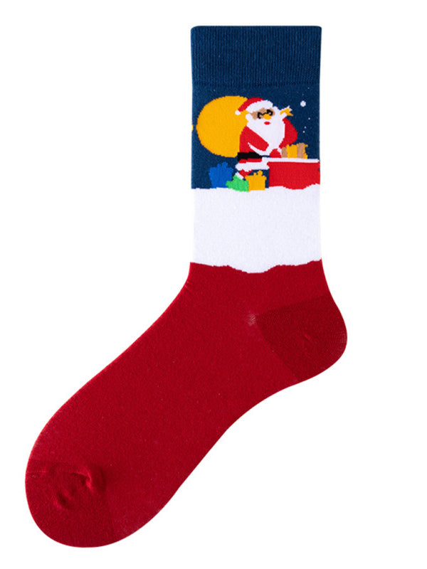 Blue Zone Planet |  New mid-calf socks with Christmas fun patterns (a variety of colors to choose from) kakaclo