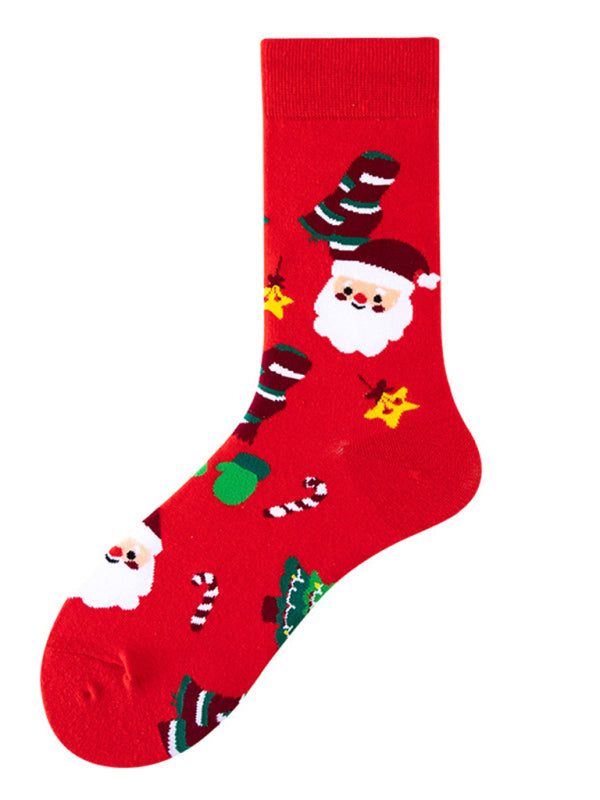 Blue Zone Planet | New mid-calf socks with Christmas fun patterns (a variety of colors to choose from) kakaclo