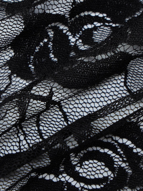 Women's new sexy hottie see-through lace top low-cut high-elastic tight top long-sleeved inner wear kakaclo