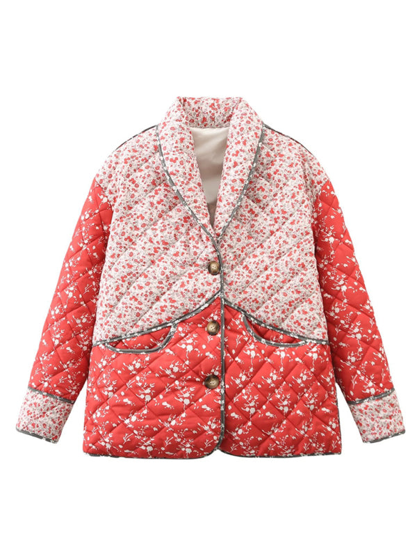 Blue Zone Planet | Printed Casual Loose Women's Quilted Coat kakaclo