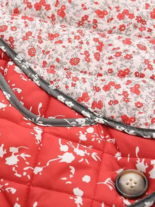 Printed Contrast Color Splicing Cotton Jacket kakaclo