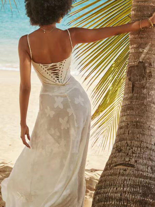 Women's Fashionable Tubeless Boat Neck Elegant Evening Dress kakaclo