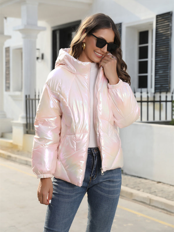 Blue Zone Planet | able Shiny Cotton Hooded Bread Jacket Warm Cotton Jacket BLUE ZONE PLANET