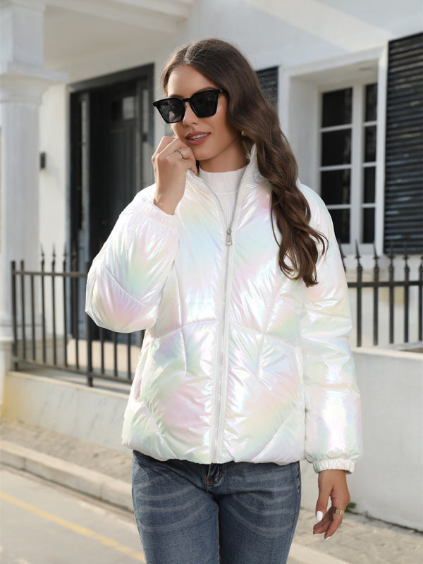 Blue Zone Planet | able Shiny Cotton Hooded Bread Jacket Warm Cotton Jacket BLUE ZONE PLANET