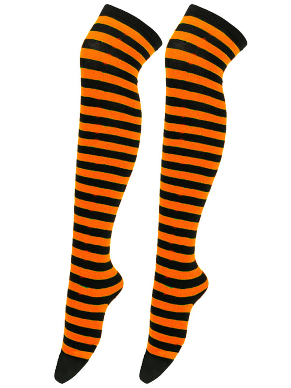 Blue Zone Planet | New daily casual over-the-knee socks for women long Christmas and Halloween striped stockings kakaclo