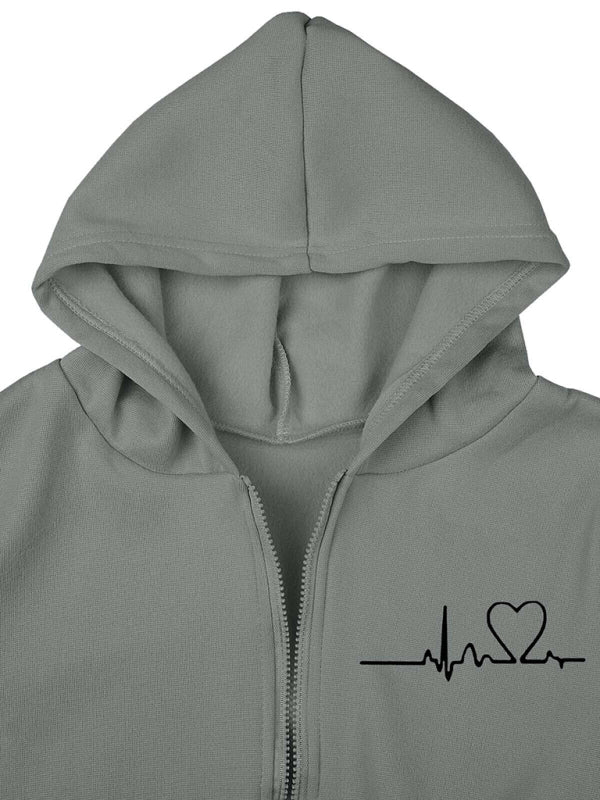 Blue Zone Planet | velvet sweatshirt hooded letter print suit (three-piece set) BLUE ZONE PLANET