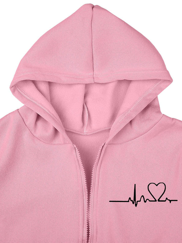 Blue Zone Planet | velvet sweatshirt hooded letter print suit (three-piece set) BLUE ZONE PLANET