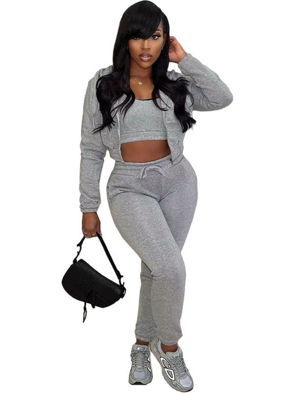 Blue Zone Planet | fleece sweatshirt hooded sports and leisure suit (three-piece set) BLUE ZONE PLANET