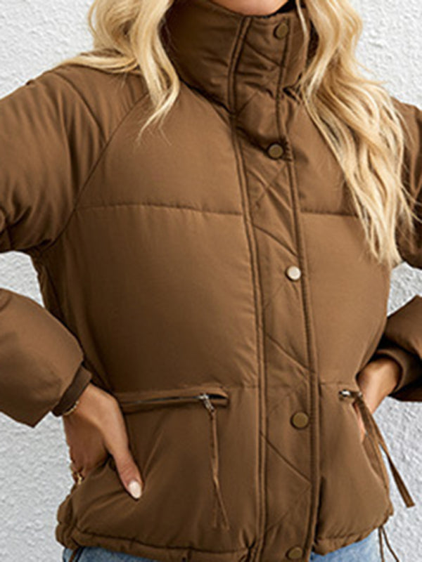 Women's short simple stand collar down jacket kakaclo
