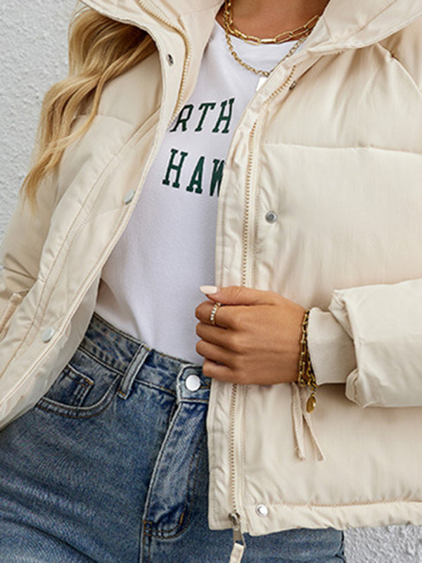 Women's short simple stand collar down jacket kakaclo