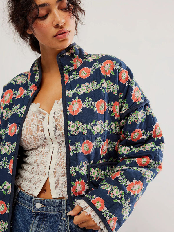 loose printed quilted jacket kakaclo
