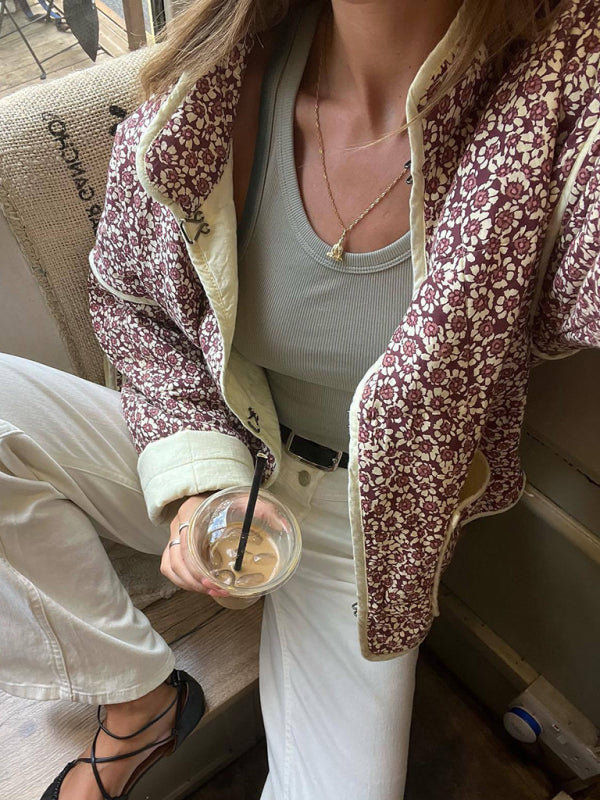 loose printed quilted jacket kakaclo