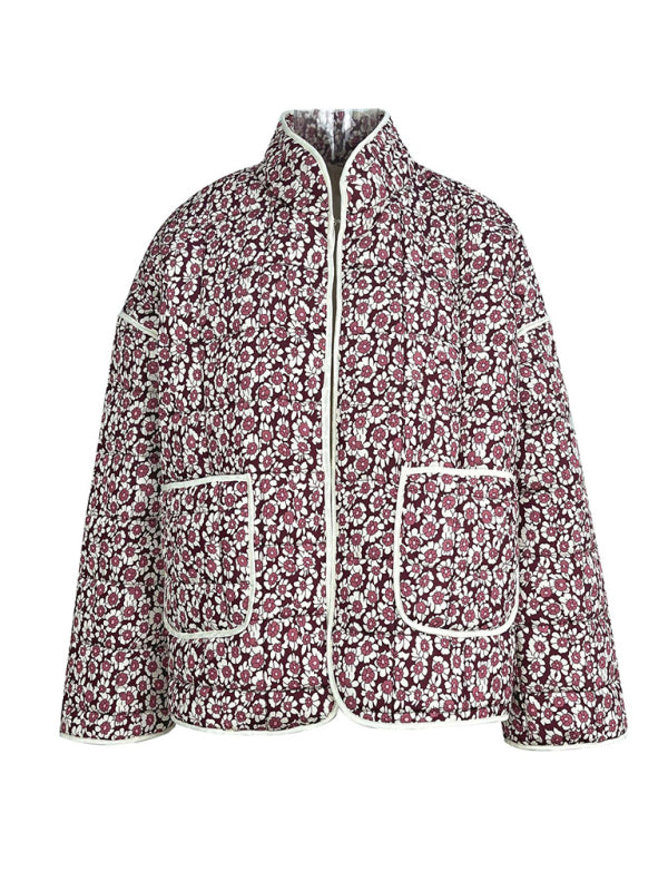 loose printed quilted jacket kakaclo