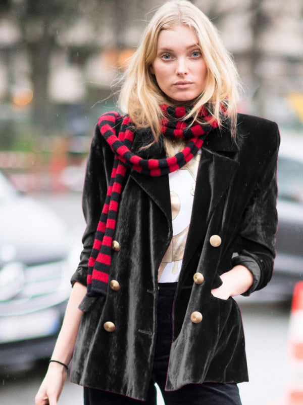 Blue Zone Planet |  Velvet mid-length party blazer BLUE ZONE PLANET