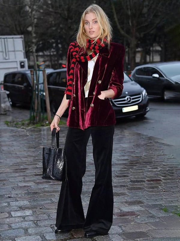 Blue Zone Planet |  Velvet mid-length party blazer BLUE ZONE PLANET