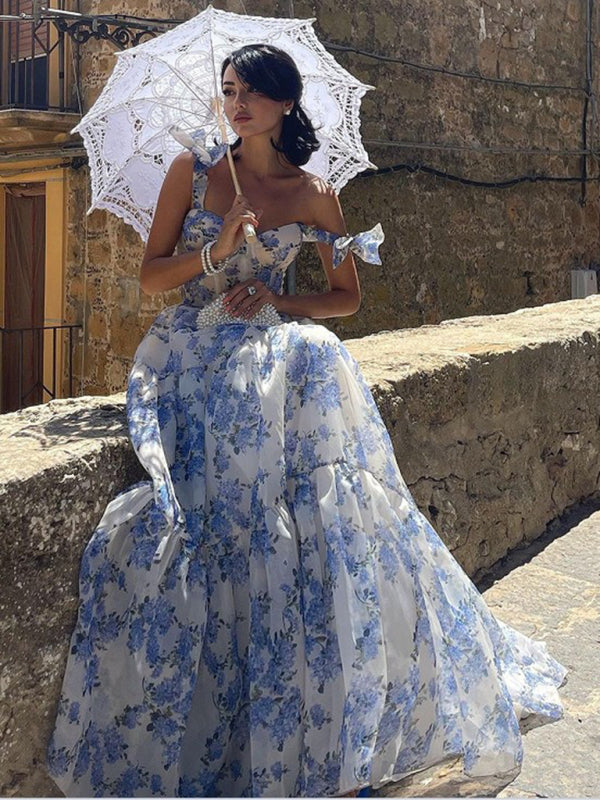 Blue Zone Planet | One Shoulder Sequined Long Tail Evening Dress BLUE ZONE PLANET