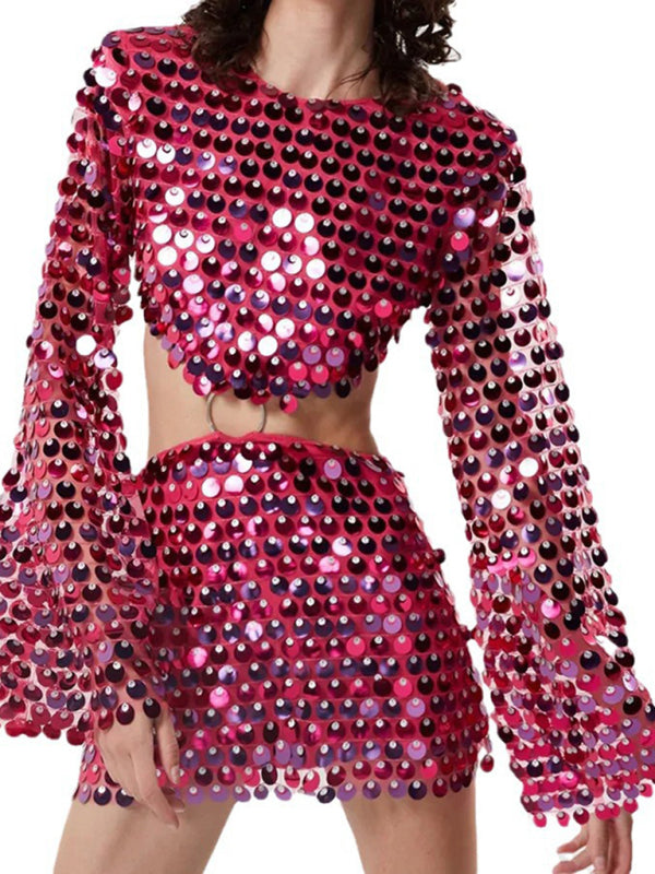 fashion sequined irregular dress kakaclo