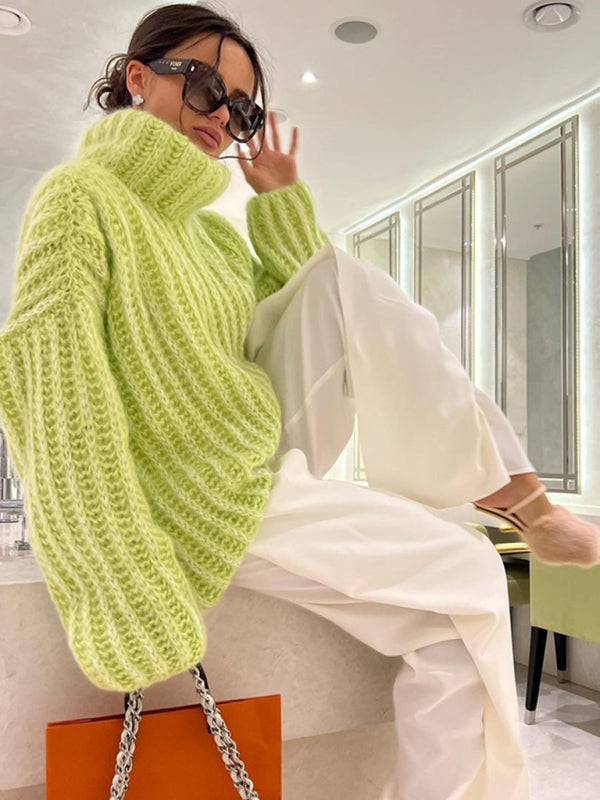 fashion fluffy long sleeve pullover sweater sweater BLUE ZONE PLANET