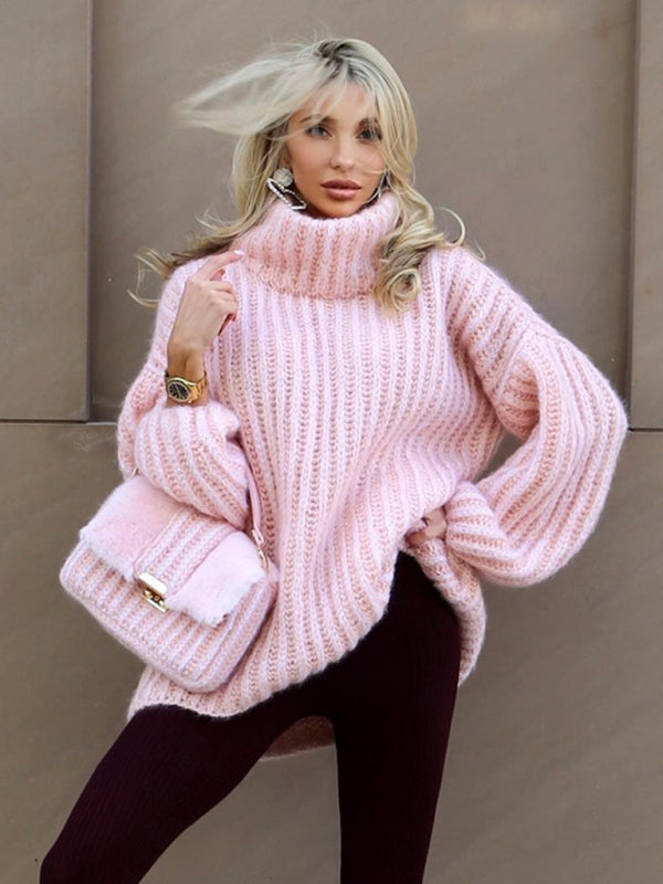 fashion fluffy long sleeve pullover sweater sweater BLUE ZONE PLANET