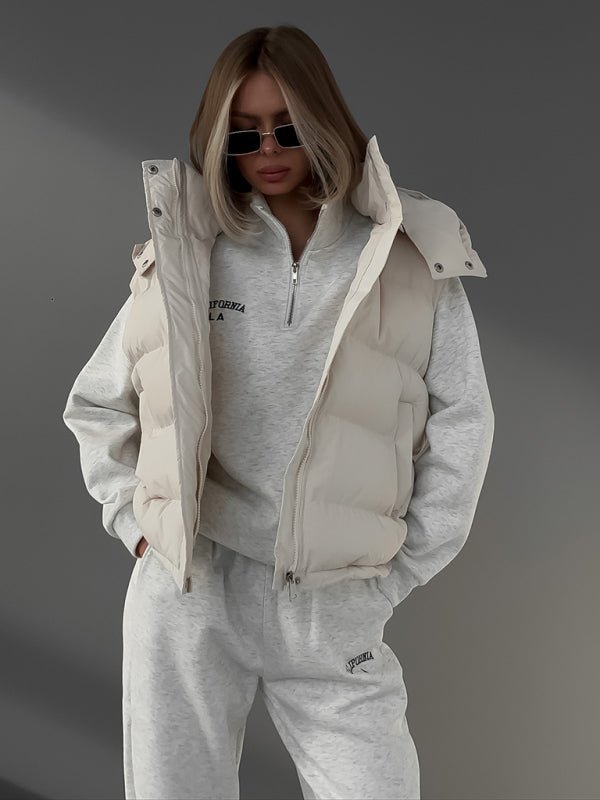 sleeveless hooded down cotton vest jacket kakaclo