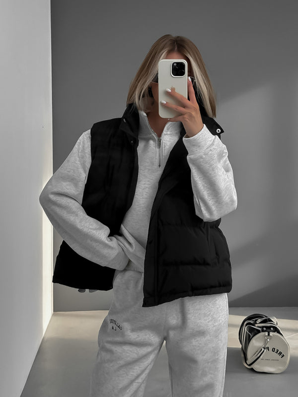 sleeveless hooded down cotton vest jacket kakaclo