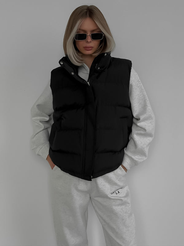 sleeveless hooded down cotton vest jacket kakaclo