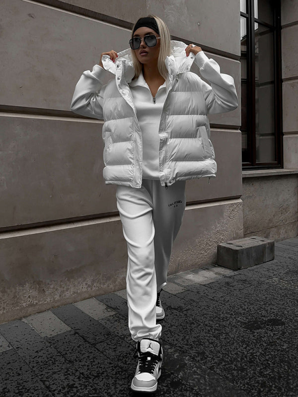 sleeveless hooded down cotton vest jacket kakaclo