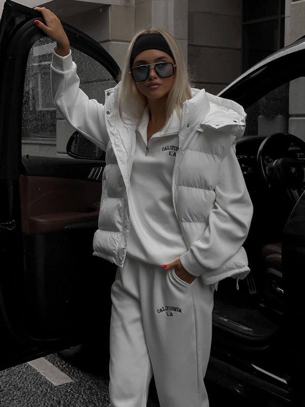sleeveless hooded down cotton vest jacket kakaclo
