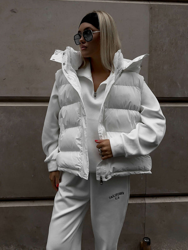 sleeveless hooded down cotton vest jacket kakaclo