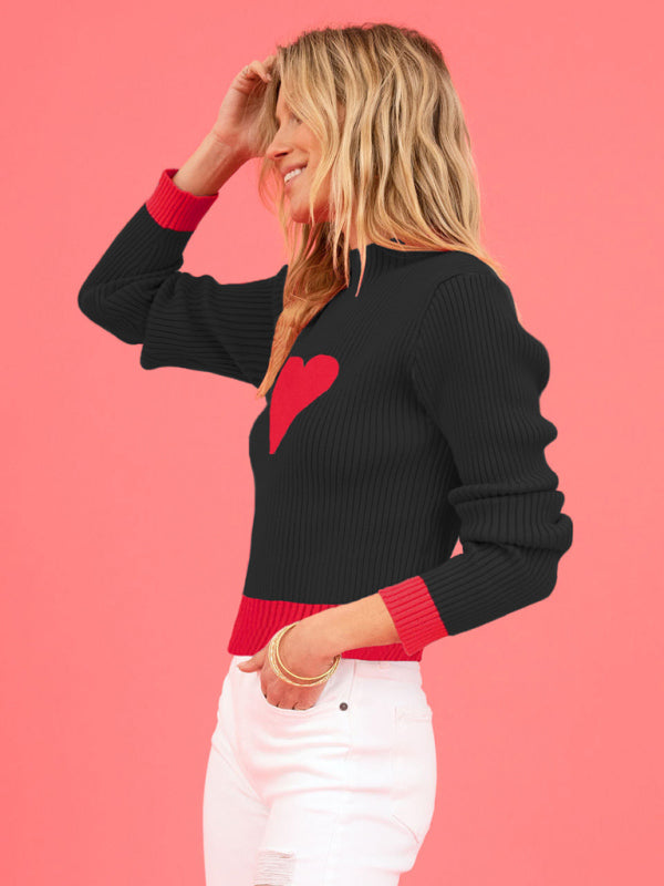 Blue Zone Planet | Women's Valentine Love Turtleneck Pullover Sweater kakaclo