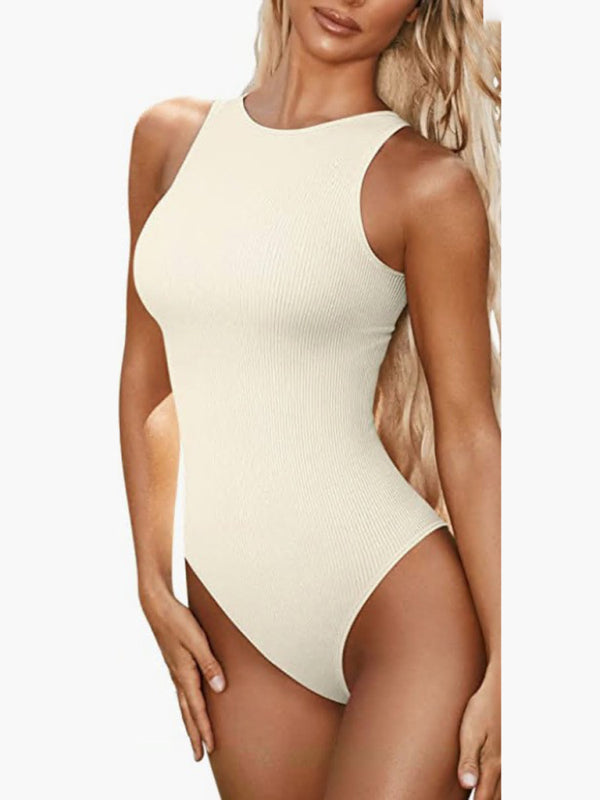 women‘s round neck sleeveless bodysuit kakaclo