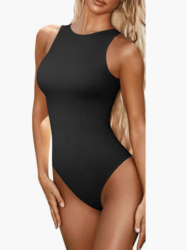 women‘s round neck sleeveless bodysuit kakaclo