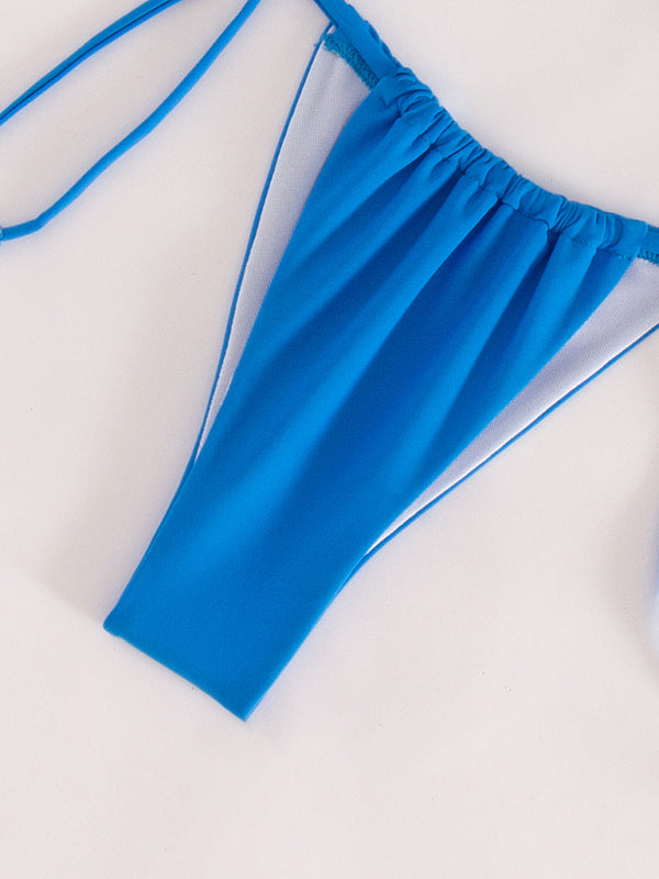 Blue Zone Planet |  New solid color split swimsuit tube top sexy bikini kakaclo