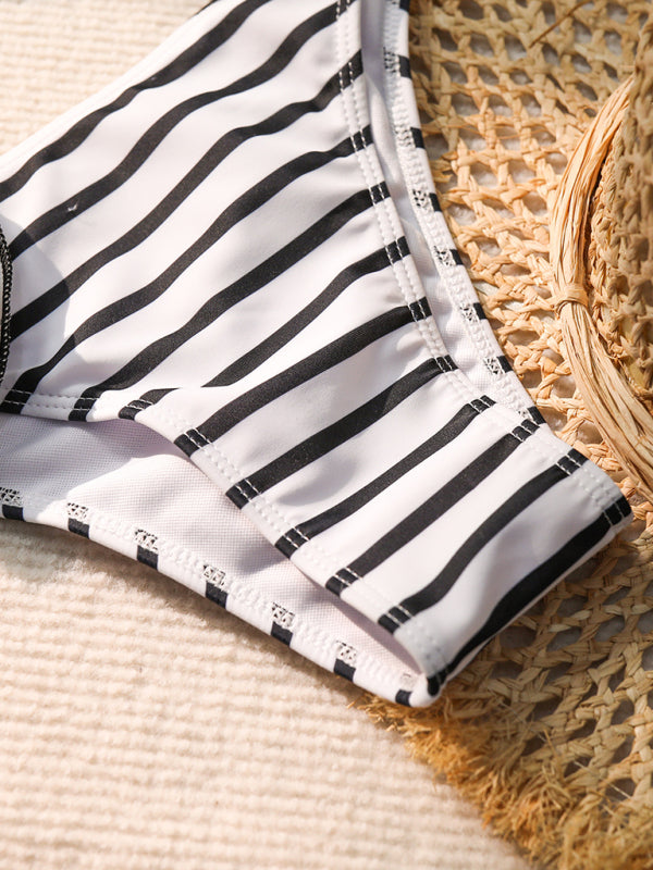 Blue Zone Planet |  New three-dimensional flower tube top high waist small bikini split swimsuit BLUE ZONE PLANET