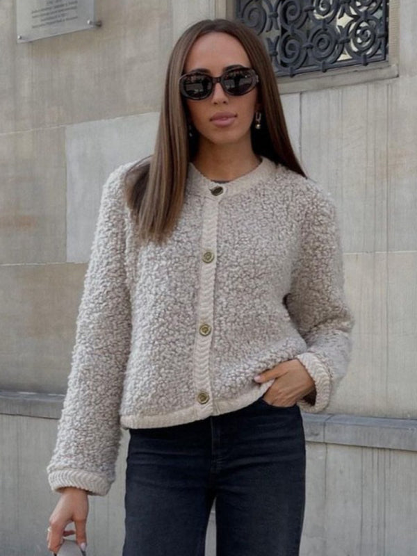 solid color short woolen jacket kakaclo