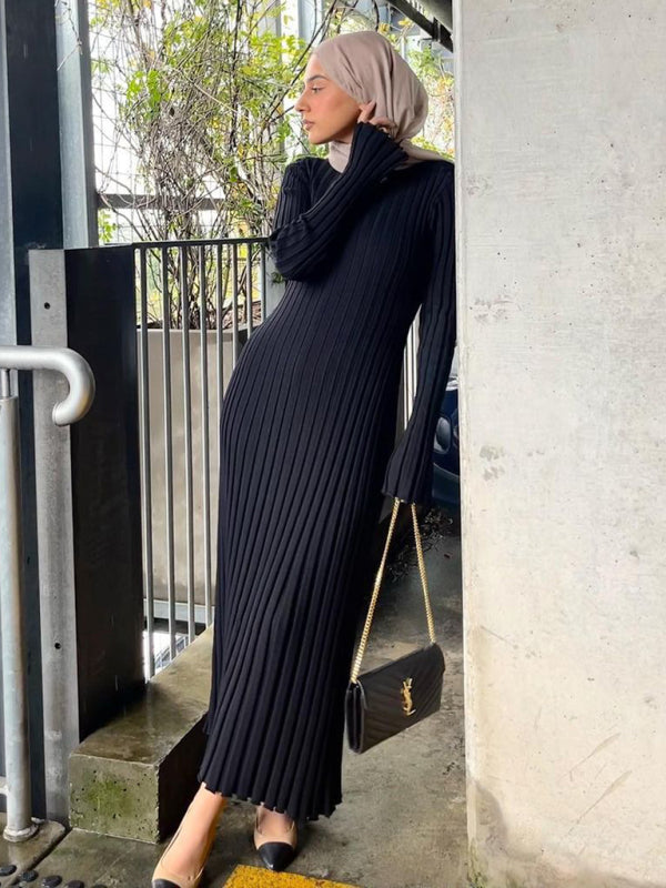 Blue Zone Planet | Knitted dress waist round neck large pit strip BLUE ZONE PLANET