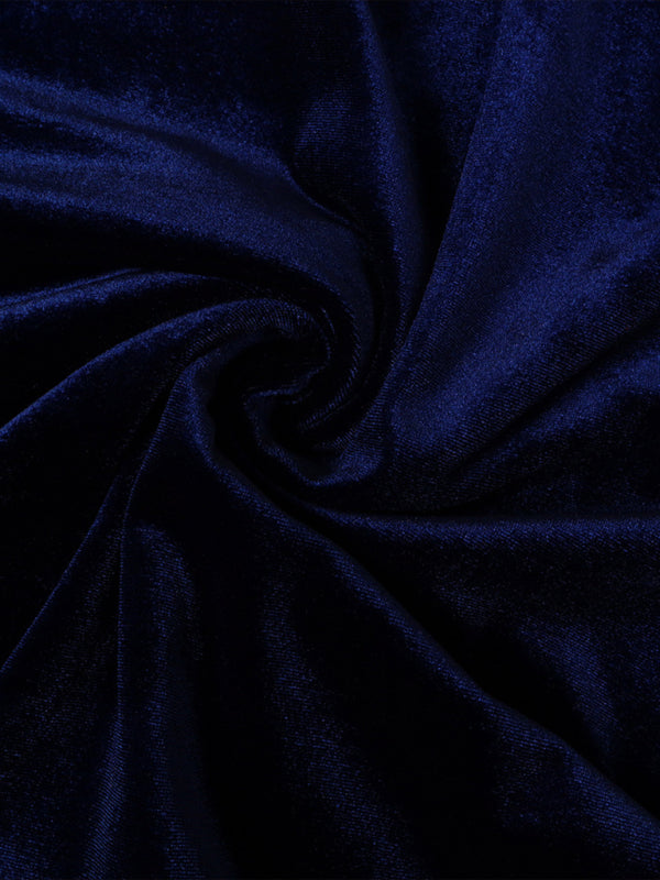Gold velvet V-neck bodycon and sexy pleated wrap Christmas dress BLUE ZONE PLANET