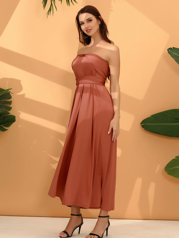 Multi-wear Fado rope cross backless sexy maxi bandage dress BLUE ZONE PLANET