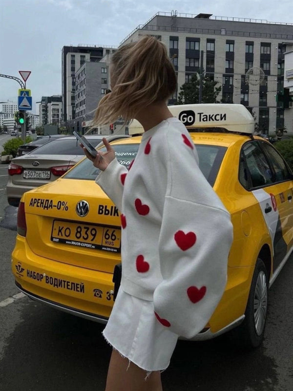 Blue Zone Planet | New Women's Valentine's Day Love Round Neck Loose Casual Thickened Sweater kakaclo