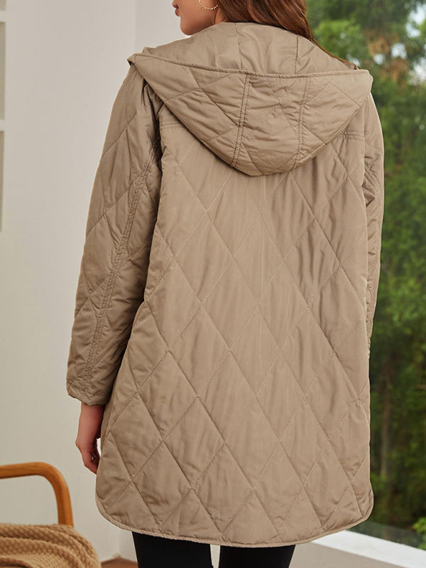 oversize Loose Hooded Quilted Jacket kakaclo