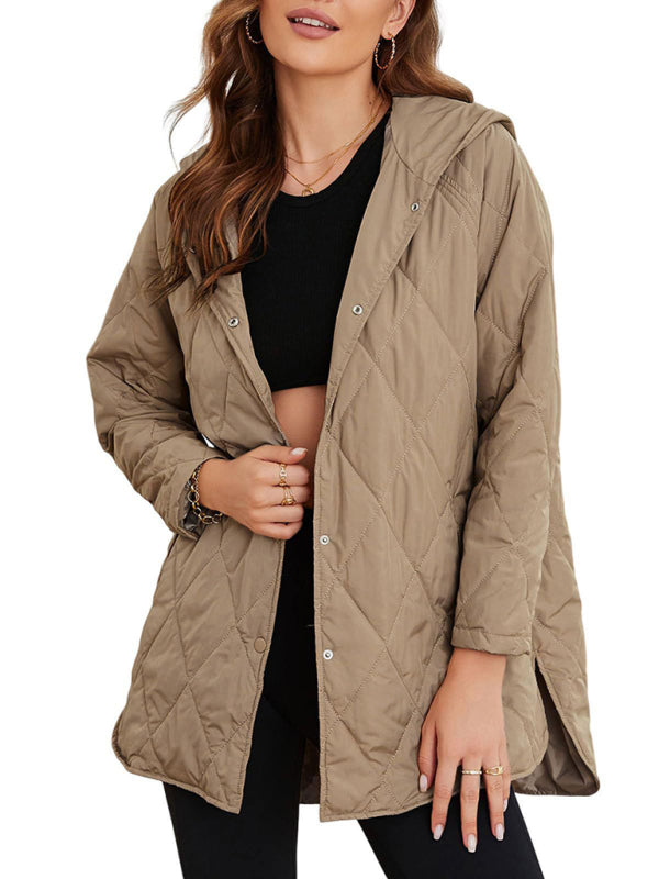 oversize Loose Hooded Quilted Jacket kakaclo