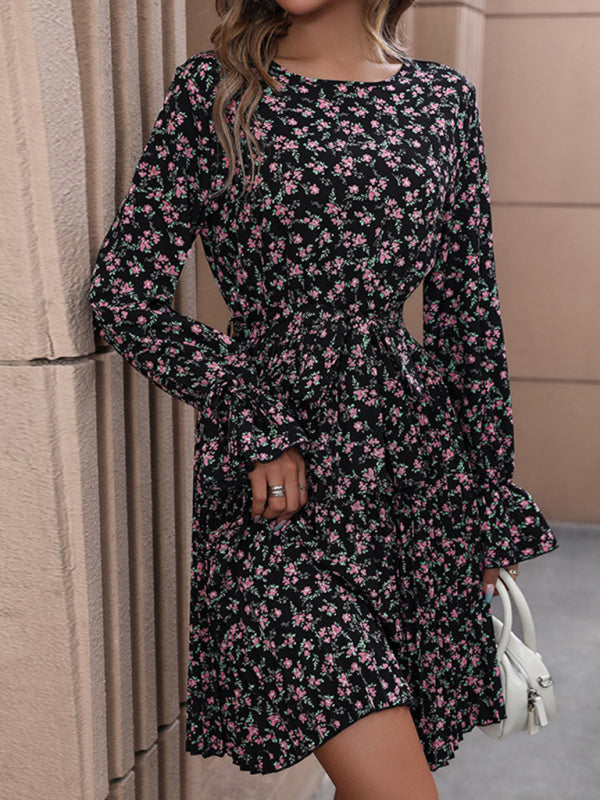 Women's new long sleeve printed dress kakaclo