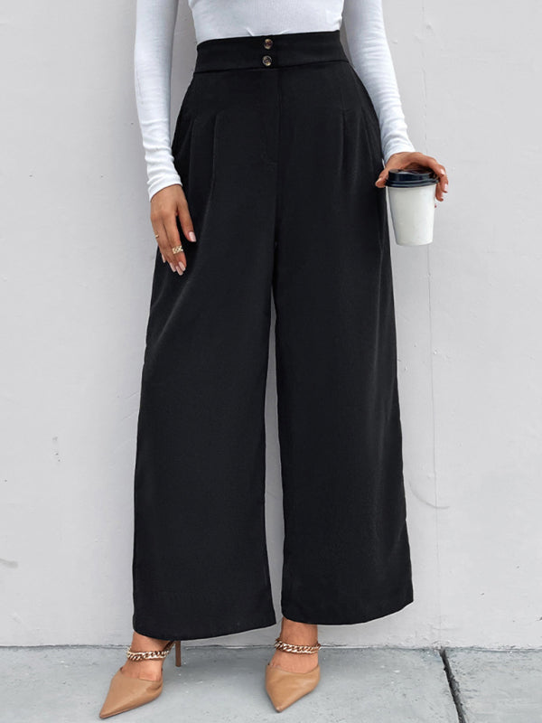 Blue Zone Planet | elastic elastic loose wide leg long pants BLUE ZONE PLANET