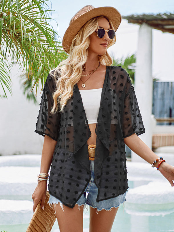 Blue Zone Planet | wool ball thin cardigan shirt BLUE ZONE PLANET