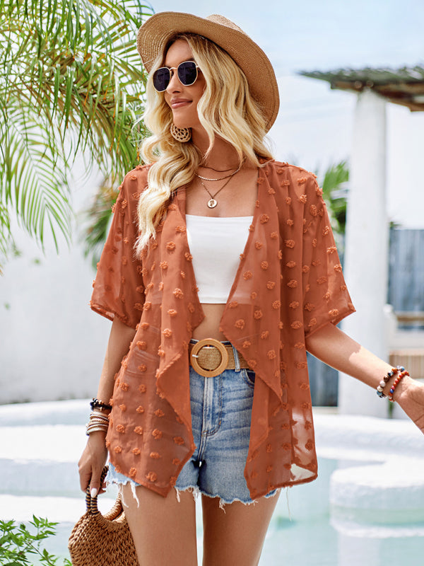 Blue Zone Planet | wool ball thin cardigan shirt BLUE ZONE PLANET