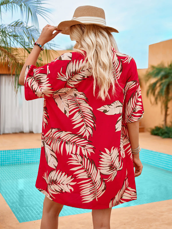 Blue Zone Planet | Printed resort style cardigan shorts suit BLUE ZONE PLANET