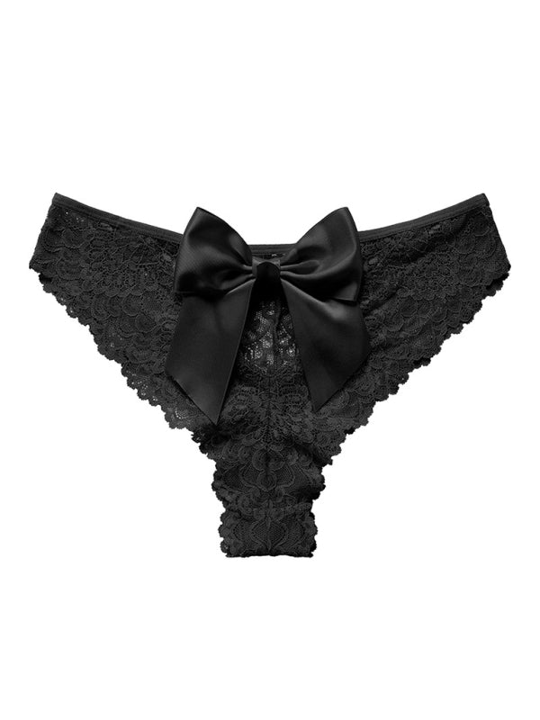 Christmas outfit bow breathable lace low waist panties BLUE ZONE PLANET