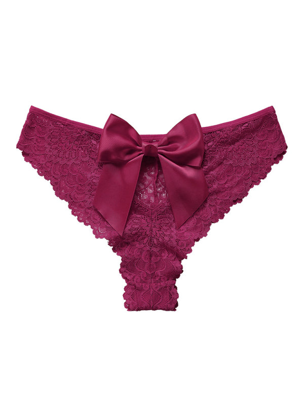 Christmas outfit bow breathable lace low waist panties BLUE ZONE PLANET